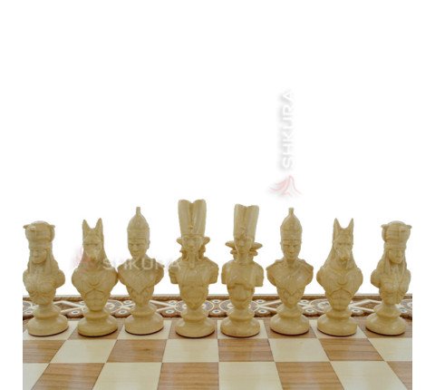 Wooden chess 3 in 1 "Egypt". 55x55 cm. Light