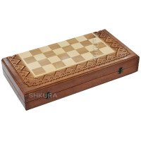 Carved chess 3 in 1 "Game of Thrones". 50x50 cm. Copper