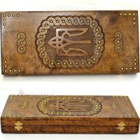 Handmade backgammon "Trident of Ukraine", 55 cm
