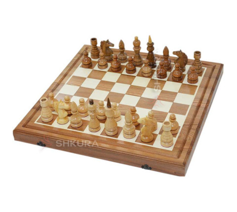 Chess 2 in 1. 50x50 cm. Birch