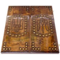 Handmade backgammon "Coat of Arms of Ukraine", copper, 50 cm