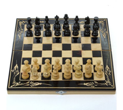 Carved 3-in-1 Set, Chess, Backgammon, Checkers, 32x32 cm