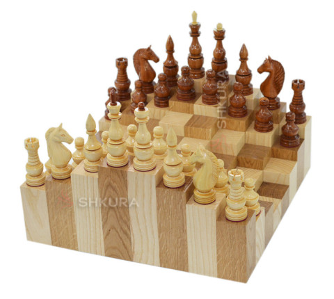 Three-dimensional chess 3D. 36x36 cm