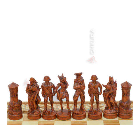 3 in 1 Chess "Pirates of the Caribbean" 50x50 cm.