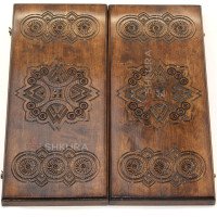 Handcrafted carved backgammon "Ataman"