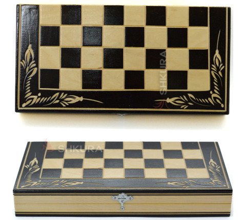 Carved 3-in-1 Set, Chess, Backgammon, Checkers, 32x32 cm