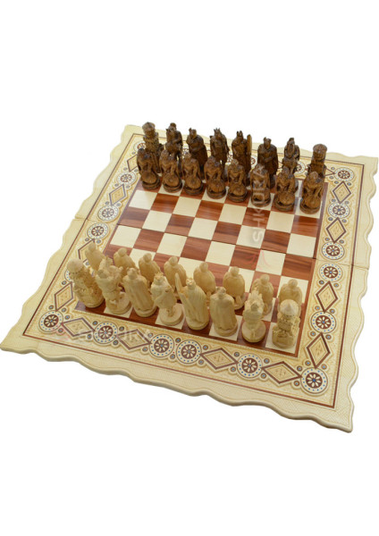 Chess "Knights". 56x56 cm. Beads