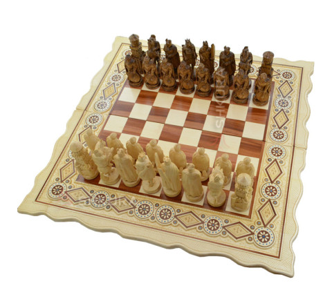 Chess "Knights". 56x56 cm. Beads