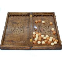Handmade backgammon "Trident of Ukraine", 55 cm
