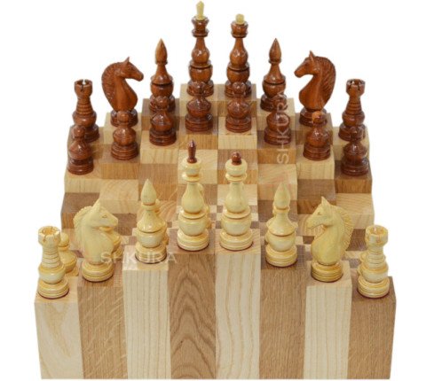 Three-dimensional chess 3D. 36x36 cm
