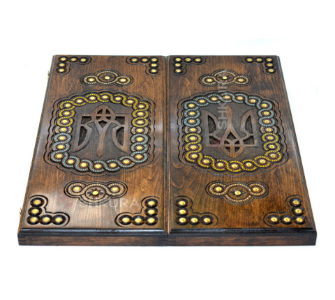 Handmade backgammon "Trident", 55 cm