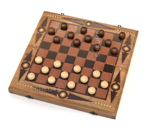 Backgammon + Checkers, 36x36 cm