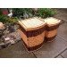 Boxes made of wicker with a light center.