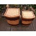 Boxes made of wicker with a light center.