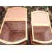 Boxes made of wicker with a light center.