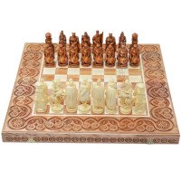 Wooden chess 3 in 1 "Knights". 55x55 cm. Light