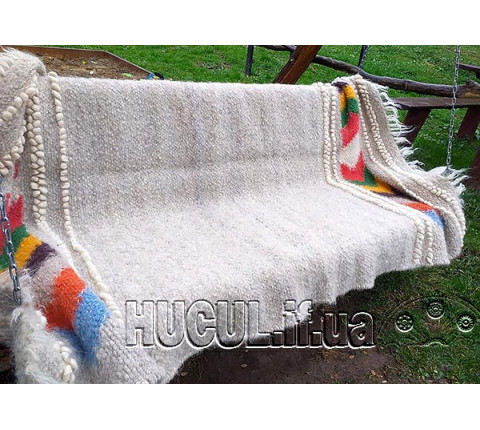Hutsul handmade blanket "Gray Embroidery"