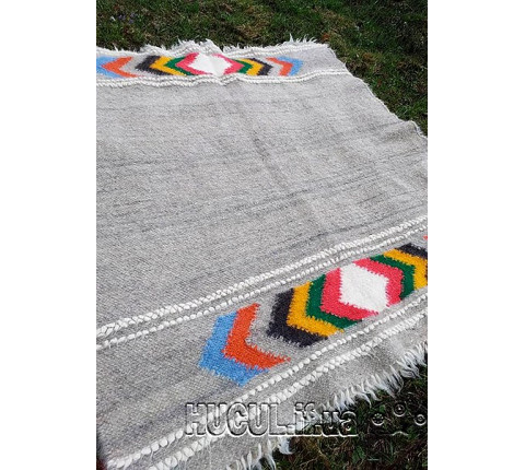 Hutsul handmade blanket "Gray Embroidery"