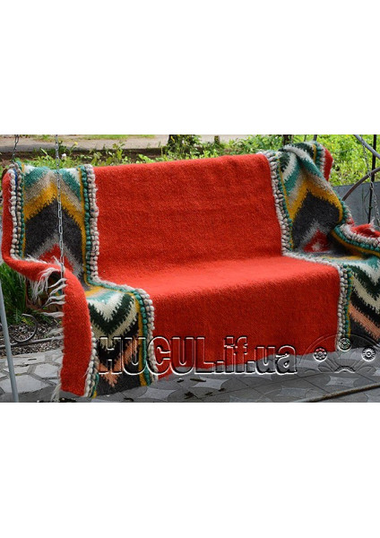 Hutsul handmade blanket "Red Embroidery"