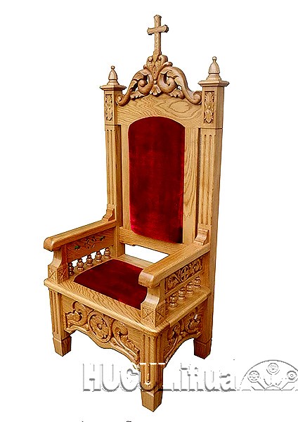 Chair for the archbishop made of oak — custom altar furniture