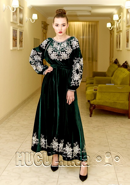 Dress "Spring Mosaic": embroidery rheingold on linen or crepe