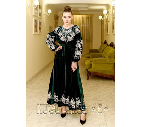 Dress "Spring Mosaic": embroidery rheingold on linen or crepe