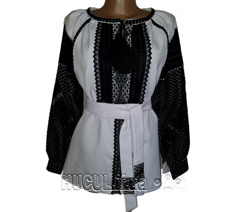 The "Black" woven shirt is a basic handmade garment from Kosiv.