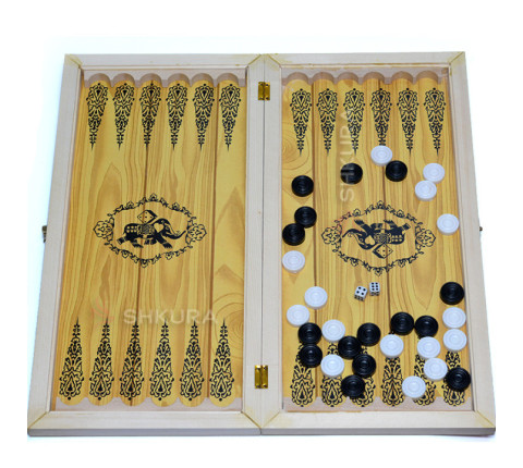 Backgammon, checkers "Elephant, cube", 55x55 cm