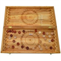 Handcrafted carved backgammon "Ataman", light