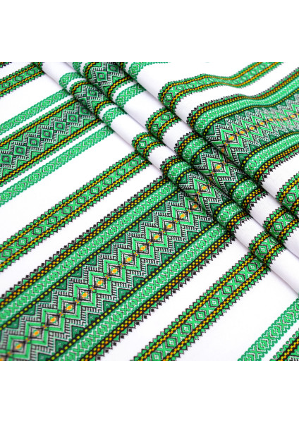 Fabric with green pattern for decoration, tablecloths America TDK-158 1/4, per meter.