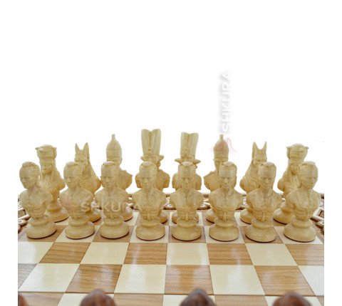Wooden chess 3 in 1 "Egypt". 55x55 cm. Light