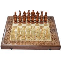Carved chess 3 in 1 "Cossacks" 50x50 cm. Copper