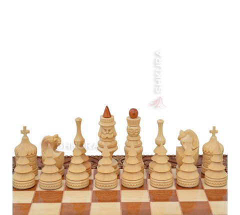 Souvenir chess + backgammon + checkers "Hutsulshchyna" 50 x 50 cm. Beads + Copper