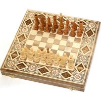 Chess + Backgammon, 32x32 cm. Beads