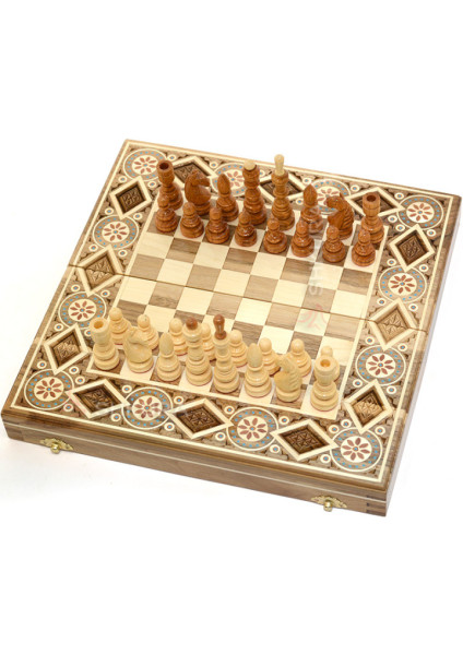 Chess + Backgammon, 32x32 cm. Beads