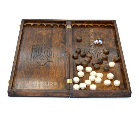 Handmade backgammon "Trident", 55 cm