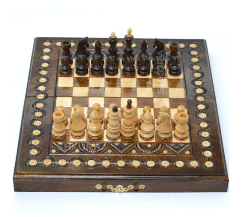 Chess + Backgammon + Checkers, 34x38 cm, beads