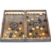 Chess + Backgammon + Checkers, 34x38 cm, beads