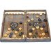Chess + Backgammon + Checkers, 34x38 cm, beads