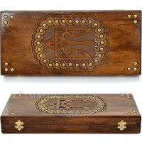 Handmade backgammon "Trident of Ukraine", 45 cm