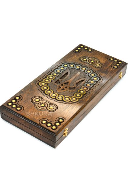 Handmade backgammon "Trident", 55 cm
