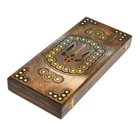 Handmade backgammon "Trident", 55 cm