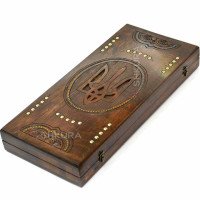 Handmade backgammon "Trident of Ukraine" 05, 50 cm