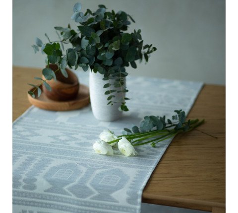 Embroidered Path "Gray Straw"