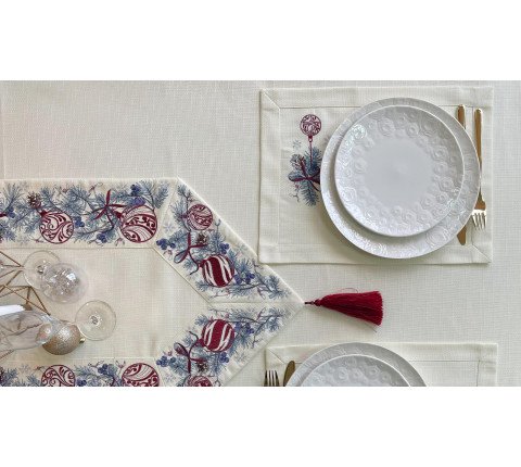 New Year's runner "Winter Beauty" beige