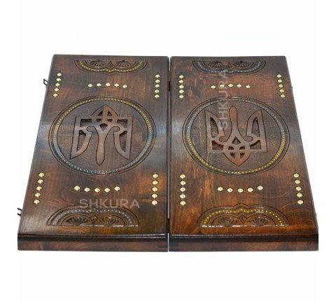 Handmade backgammon "Trident of Ukraine" 05, 50 cm