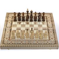 Chess + Backgammon + Checkers "Premium", 50x50 cm. Beads