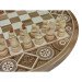 Wooden, round Chess, 40 x 40 cm. Bead inlay