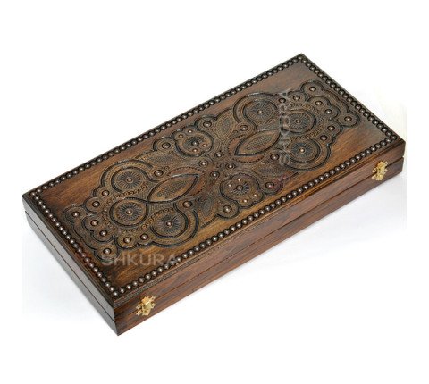 Backgammon "Waltz", carved, 50 cm, beads