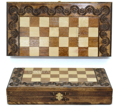 Chess + Backgammon + Checkers, 44x44 cm